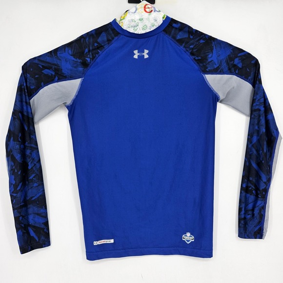 Under Armour Compression Shirt Mens Large Blue Camo Heatgear NFL Combine - Picture 1 of 11